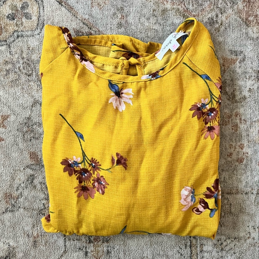 Persaya Mustard Floral Blouse